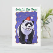 Panda Beer Kerstmis Kaart (Staand voorkant)