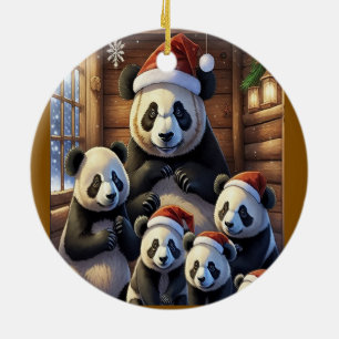 Panda Beer Kerstmis Keramisch Ornament