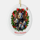 Panda Beer Kerstmis Keramisch Ornament (Rechts)