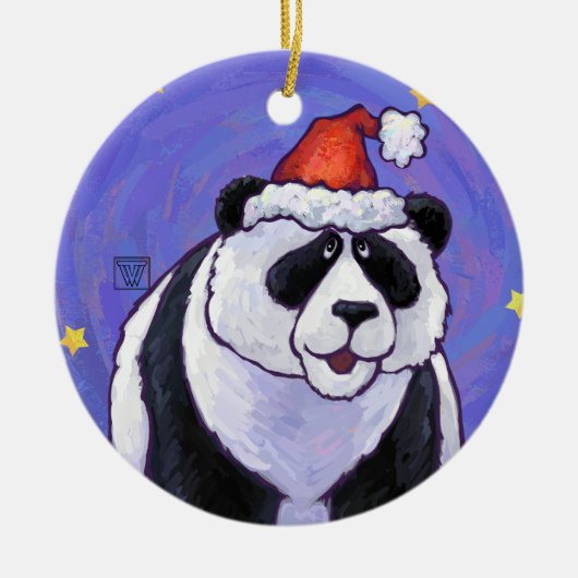 Panda Beer Kerstmis Keramisch Ornament (Voorkant)