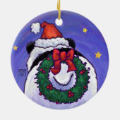 Panda Beer Kerstmis Keramisch Ornament (Achterkant)