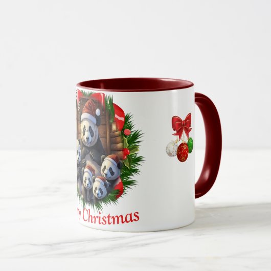 Panda Beer Kerstmis Mok (Voorkant rechts)