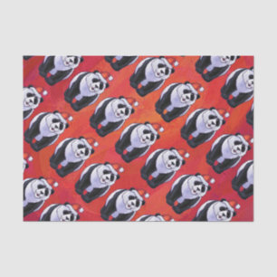 Panda Beer Kerstmis op rood Tissuepapier