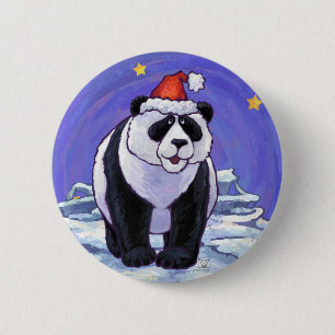 Panda Beer Kerstmis Ronde Button 5,7 Cm