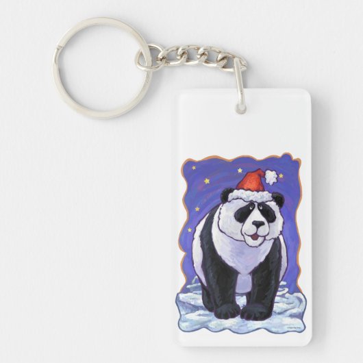 Panda Beer Kerstmis Sleutelhanger (Voorkant)