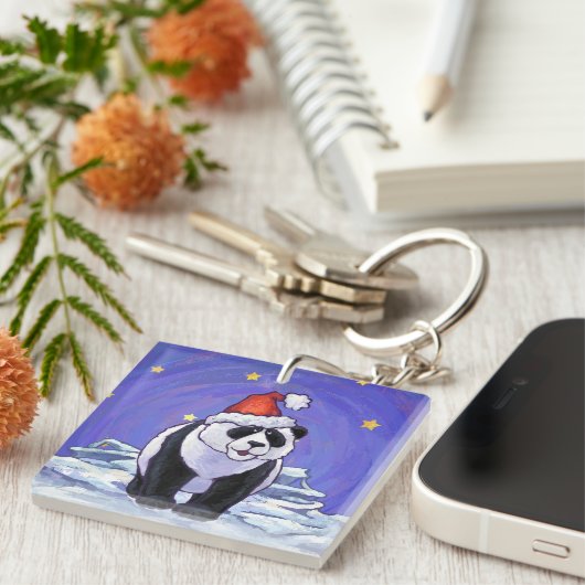 Panda Beer Kerstmis Sleutelhanger (Voorkant Rechts)