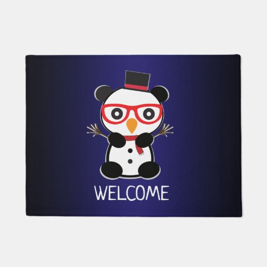 Panda Beer Kerstmis - Snowman Panda Beer Deurmat (Voorkant)