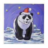 Panda Beer Kerstmis Tegeltje (Voorkant)