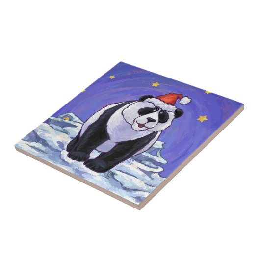 Panda Beer Kerstmis Tegeltje (Zijkant)