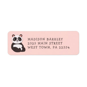 Panda Beer Kind Kute Return Label