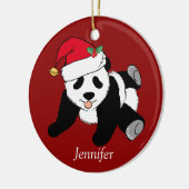 Panda Beer Kinder Monogram Rode Kute Aangepaste Ke Keramisch Ornament (Links)