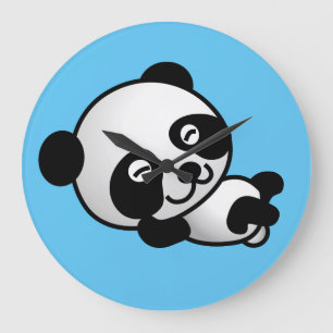 PANDA BEER KINDER ROOM WALL CLOCKS GROTE KLOK