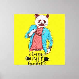Panda Beer Klasse tot de aftrap American football Canvas Afdruk