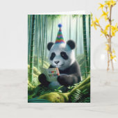 Panda Beer leest een verjaardagskaart Kaart (Gele Bloem)