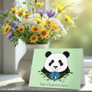 Panda Beer Lotus Flower Blue Kaart