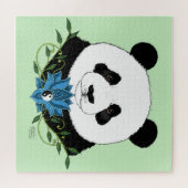 Panda Beer Lotus Flower Blue Legpuzzel (Horizontaal)