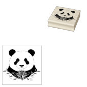 Panda Beer Lotus Flower Blue Rubberstempel (Gestempeld)