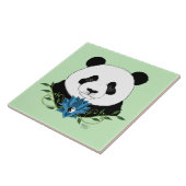 Panda Beer Lotus Flower Blue Tegeltje (Zijkant)