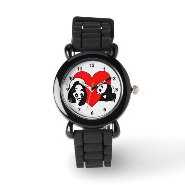 Panda Beer Love Horloge (Voorkant)