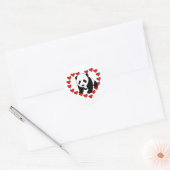 Panda Beer Love Ronde Sticker (Envelop)