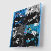 Panda-Beer Meerpanelen Modern Kunstontwerp Vierkante Klok (Hoek)