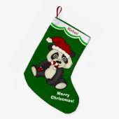 Panda Beer Merry Christmas Gepersonaliseerd Kleine Kerstsok (Voorkant (Hangend))