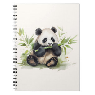 Panda Beer met bamboe Notitieboek