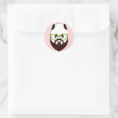 Panda Beer met een Baard Ronde Sticker (Tas)