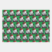 Panda Beer met een Santa Claus-Pet Inpakpapier Vel (Voorkant 3)