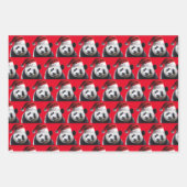 Panda Beer met een Santa Claus-Pet Inpakpapier Vel (Voorkant 2)