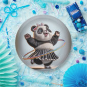 Panda Beer met Rainbow Hula Hoop Papieren Bordje (Feest)