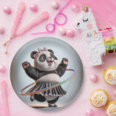 Panda Beer met Rainbow Hula Hoop Papieren Bordje (Feest)