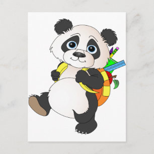 Panda-Beer met rugzak Briefkaart