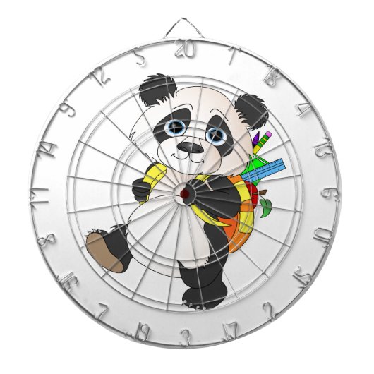 Panda-Beer met rugzak Dartbord (Voorkant)