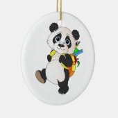 Panda-Beer met rugzak Keramisch Ornament (Rechts)