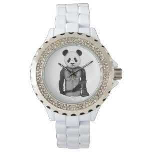 Panda Beer met Viking Hammer Horloge