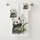 Panda Beer met welp Bad Handdoek (Insitu)