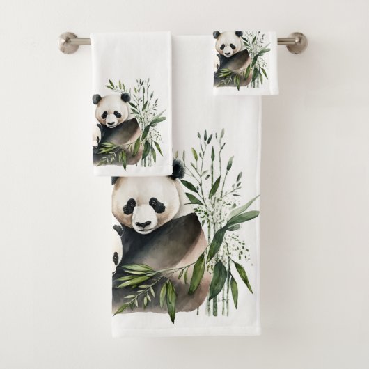 Panda Beer met welp Bad Handdoek (Insitu)