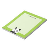 Panda Beer Modern Groen Gepersonaliseerd Notitieblok (Gedraaid)