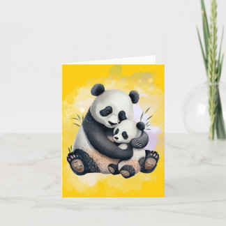 Panda Beer moeder en Baby Moederdag Kaart