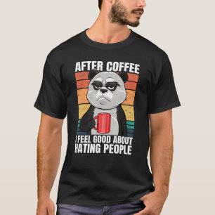 Panda-Beer na koffie voel ik me goed over het hate T-shirt