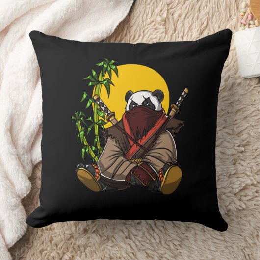 Panda Beer Ninja Samurai Warrior Animal Kussen (Deken)