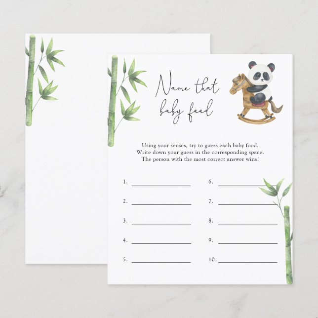 Panda beer - Noem dat baby Food douchespel (Voorkant / Achterkant)