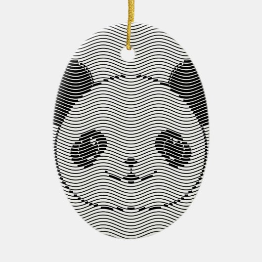 Panda-Beer op golflengte Keramisch Ornament (Voorkant)