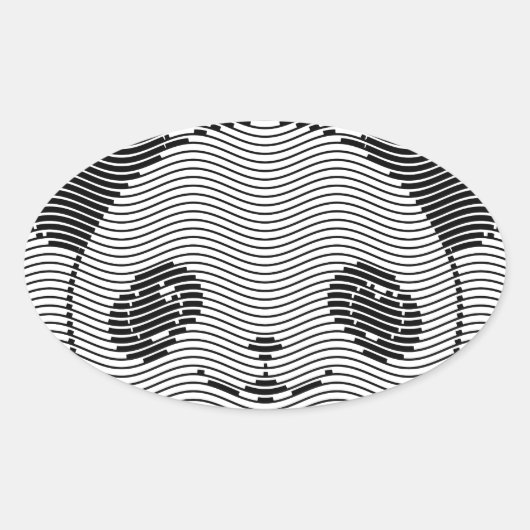 Panda-Beer op golflengte Ovale Sticker (Voorkant)