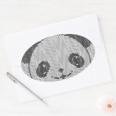 Panda-Beer op golflengte Ovale Sticker (Envelop)