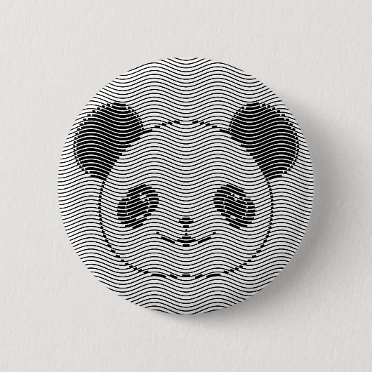 Panda-Beer op golflengte Ronde Button 5,7 Cm (Voorkant)