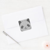 Panda-Beer op golflengte Vierkante Sticker (Envelop)