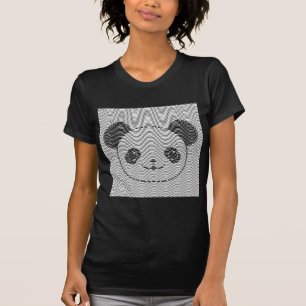 Panda-Beer op golfpatroon T-shirt