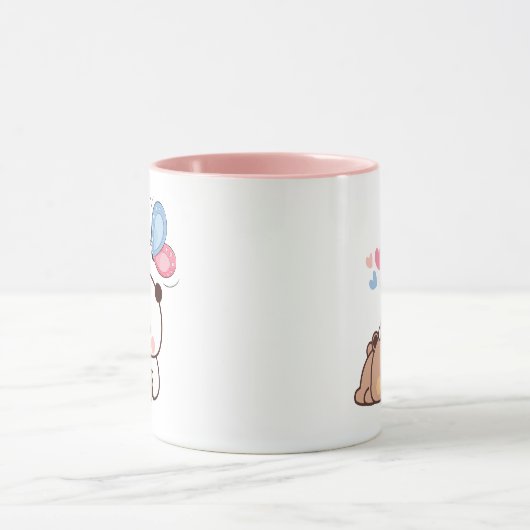 Panda beer paar, Schattigee bubu en dudu knuffels  Mok (Midden)